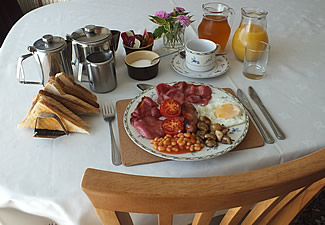 A full Cornish breakfast is served in our dining room