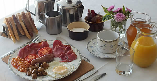 A hearty Cornish breakfast is served